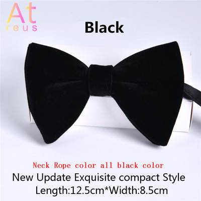Bársony csokornyakkendő zsebkendő szett Apák napi ajándék Csokornyakkendő Női Férfi Vőlegény Esküvő Temetés Kürt csokornyakkendő csomó ünnepi viselet kiegészítő