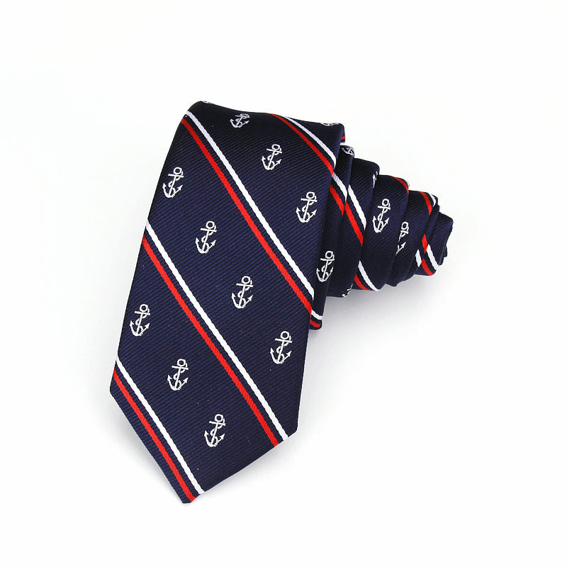 Cravate de lux pentru bărbați cu model țesut cu ancora pentru cravate subțiri pentru bărbați, din poliester, jacquard, cravată subțire, cravată de nuntă, corbata Gravata