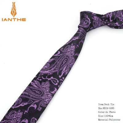 Új formális nyakkendők férfiaknak Klasszikus poliészter szőtt kockás pontok parti nyakkendő, divatos, vékony 6 cm-es esküvői, üzleti, férfi, alkalmi graváták