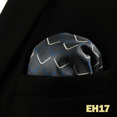 Kék virágos Paisley Mens Pocket Square Klasszikus selyemlila Hanky üzleti divat zsebkendő esküvő