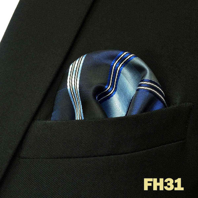 Kék virágos Paisley Mens Pocket Square Klasszikus selyemlila Hanky üzleti divat zsebkendő esküvő