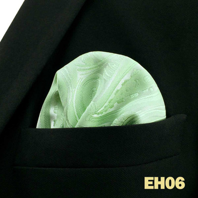 Kék virágos Paisley Mens Pocket Square Klasszikus selyemlila Hanky üzleti divat zsebkendő esküvő