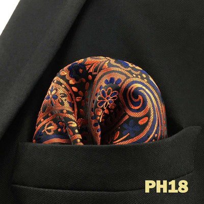 Kék virágos Paisley Mens Pocket Square Klasszikus selyemlila Hanky üzleti divat zsebkendő esküvő