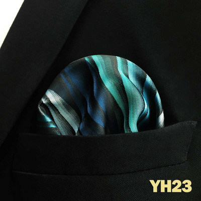 Kék virágos Paisley Mens Pocket Square Klasszikus selyemlila Hanky üzleti divat zsebkendő esküvő