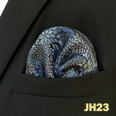 Kék virágos Paisley Mens Pocket Square Klasszikus selyemlila Hanky üzleti divat zsebkendő esküvő