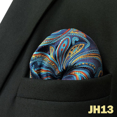 Kék virágos Paisley Mens Pocket Square Klasszikus selyemlila Hanky üzleti divat zsebkendő esküvő