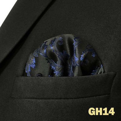 Kék virágos Paisley Mens Pocket Square Klasszikus selyemlila Hanky üzleti divat zsebkendő esküvő
