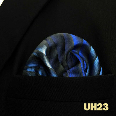 Kék virágos Paisley Mens Pocket Square Klasszikus selyemlila Hanky üzleti divat zsebkendő esküvő