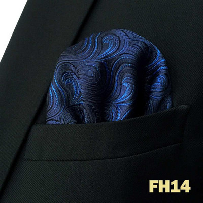 Kék virágos Paisley Mens Pocket Square Klasszikus selyemlila Hanky üzleti divat zsebkendő esküvő