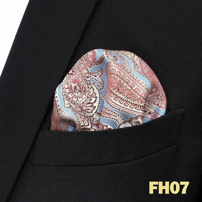 Kék virágos Paisley Mens Pocket Square Klasszikus selyemlila Hanky üzleti divat zsebkendő esküvő