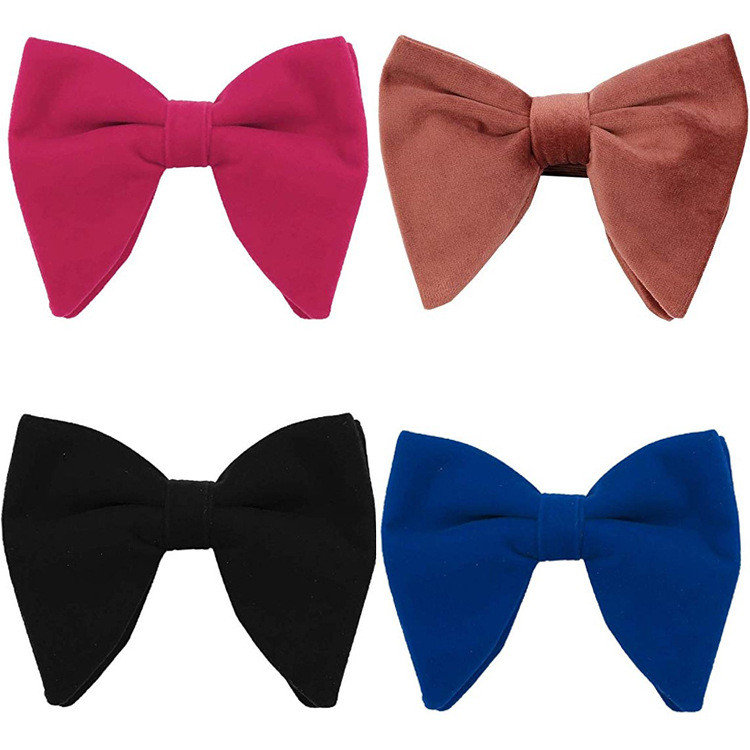 12x10,5 cm nagy csokornyakkendő férfi koktélparti bankett esküvői kiegészítők Vintage bársonyos brit egyszínű túlméretezett csokornyakkendő