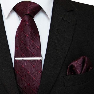 41 stílusos férfi nyakkendő nyakkendő zseb négyzet buli esküvői divat csíkos kockás 8 cm-es selyem szőtt üzleti zsebkendő nyakkendőkapcs készlet