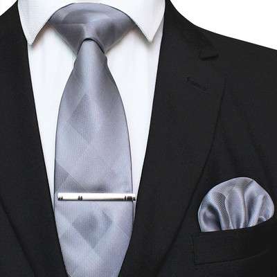 41 stílusos férfi nyakkendő nyakkendő zseb négyzet buli esküvői divat csíkos kockás 8 cm-es selyem szőtt üzleti zsebkendő nyakkendőkapcs készlet