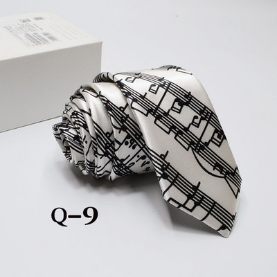 Klasična modna muška uska kravata, šarene glazbene note, klavir, gitara, poliester, 5 cm širine, kravata, poklon za zabavu