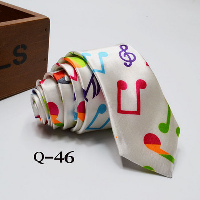 Klasična modna muška uska kravata, šarene glazbene note, klavir, gitara, poliester, 5 cm širine, kravata, poklon za zabavu