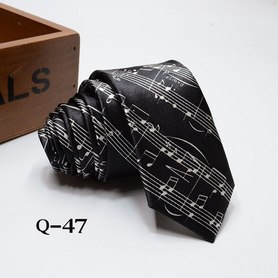 Klasična modna muška uska kravata, šarene glazbene note, klavir, gitara, poliester, 5 cm širine, kravata, poklon za zabavu