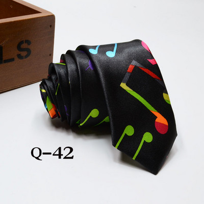 Klasična modna muška uska kravata, šarene glazbene note, klavir, gitara, poliester, 5 cm širine, kravata, poklon za zabavu