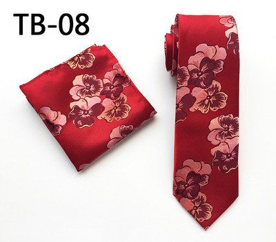 New Fashion Μονόχρωμη φλοράλ ανδρική γραβάτα 8cm μεταξωτό σετ γραβάτας Μπλε Πορτοκαλί Μωβ Κίτρινο Γκρι Κόκκινο Σετ Γάμου μονόπλευρη τετράγωνη γραβάτα