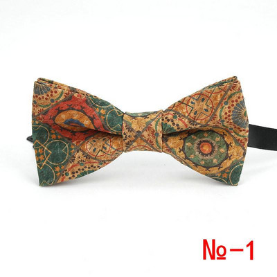 Κορυφαίο ανδρικό vintage ροζ στάμπα από φελλό Ξύλινο παπιγιόν για άντρες Casual Flower καρό ρετρό ξύλινο παπιγιόν αξεσουάρ πεταλούδας