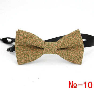 Κορυφαίο ανδρικό vintage ροζ στάμπα από φελλό Ξύλινο παπιγιόν για άντρες Casual Flower καρό ρετρό ξύλινο παπιγιόν αξεσουάρ πεταλούδας