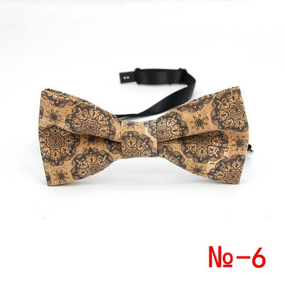 Κορυφαίο ανδρικό vintage ροζ στάμπα από φελλό Ξύλινο παπιγιόν για άντρες Casual Flower καρό ρετρό ξύλινο παπιγιόν αξεσουάρ πεταλούδας