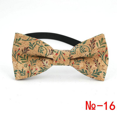 Κορυφαίο ανδρικό vintage ροζ στάμπα από φελλό Ξύλινο παπιγιόν για άντρες Casual Flower καρό ρετρό ξύλινο παπιγιόν αξεσουάρ πεταλούδας