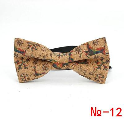 Κορυφαίο ανδρικό vintage ροζ στάμπα από φελλό Ξύλινο παπιγιόν για άντρες Casual Flower καρό ρετρό ξύλινο παπιγιόν αξεσουάρ πεταλούδας