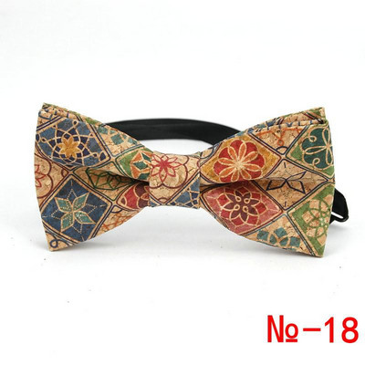 Κορυφαίο ανδρικό vintage ροζ στάμπα από φελλό Ξύλινο παπιγιόν για άντρες Casual Flower καρό ρετρό ξύλινο παπιγιόν αξεσουάρ πεταλούδας