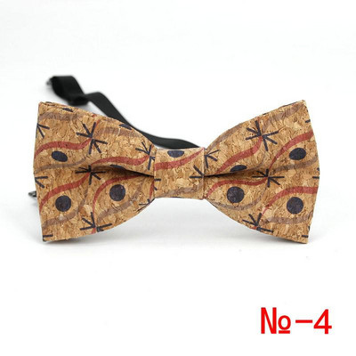 Κορυφαίο ανδρικό vintage ροζ στάμπα από φελλό Ξύλινο παπιγιόν για άντρες Casual Flower καρό ρετρό ξύλινο παπιγιόν αξεσουάρ πεταλούδας