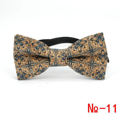 Κορυφαίο ανδρικό vintage ροζ στάμπα από φελλό Ξύλινο παπιγιόν για άντρες Casual Flower καρό ρετρό ξύλινο παπιγιόν αξεσουάρ πεταλούδας