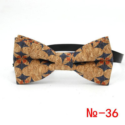 Κορυφαίο ανδρικό vintage ροζ στάμπα από φελλό Ξύλινο παπιγιόν για άντρες Casual Flower καρό ρετρό ξύλινο παπιγιόν αξεσουάρ πεταλούδας