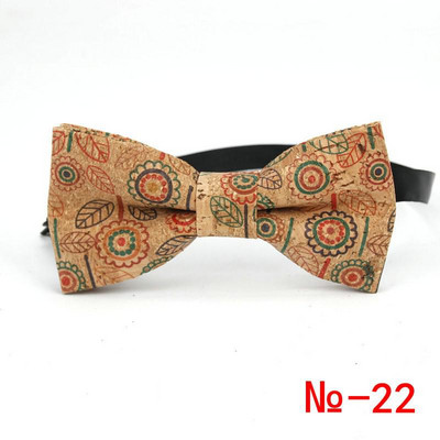 Κορυφαίο ανδρικό vintage ροζ στάμπα από φελλό Ξύλινο παπιγιόν για άντρες Casual Flower καρό ρετρό ξύλινο παπιγιόν αξεσουάρ πεταλούδας