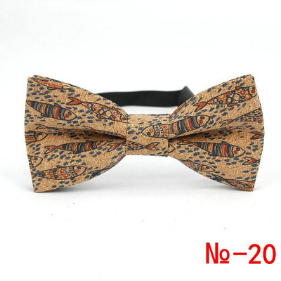 Κορυφαίο ανδρικό vintage ροζ στάμπα από φελλό Ξύλινο παπιγιόν για άντρες Casual Flower καρό ρετρό ξύλινο παπιγιόν αξεσουάρ πεταλούδας