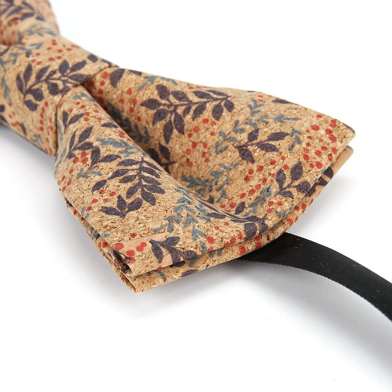 Κορυφαίο ανδρικό vintage ροζ στάμπα από φελλό Ξύλινο παπιγιόν για άντρες Casual Flower καρό ρετρό ξύλινο παπιγιόν αξεσουάρ πεταλούδας