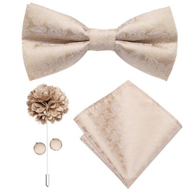 Hi-Te Luxury Mint Πράσινο μεταξωτό ανδρικό παπιγιόν Μαντήλι μανικετόκουμπα Σετ καρφίτσα με κόμπο πεταλούδα Παπιγιόν για άνδρες Δώρο γραφείου γάμου