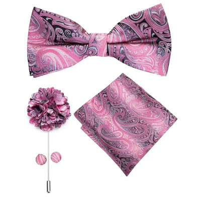 Hi-Te Luxury Mint Πράσινο μεταξωτό ανδρικό παπιγιόν Μαντήλι μανικετόκουμπα Σετ καρφίτσα με κόμπο πεταλούδα Παπιγιόν για άνδρες Δώρο γραφείου γάμου