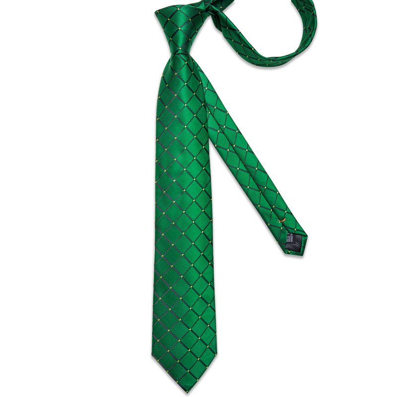 2022. Novi zeleni karirani prugasti paisley svileni set kravata Maramice Dugmad za manžete Pokloni za muškarce Vjenčanje Muški dodaci Kravata