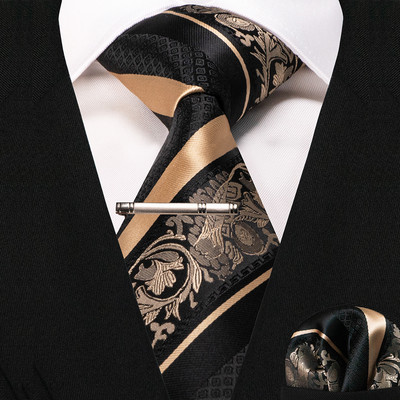JEMYGINS klasikiniai šilko prabangūs vyriški kaklaraiščiai Gėlėti dryžuoti raudoni žalia kaklaraiščiai Paisley kaklaraištis kišeninis kvadratinis komplektas vyriškas vestuvių vakarėlio kaklaraištis