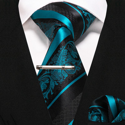 JEMYGINS klasikiniai šilko prabangūs vyriški kaklaraiščiai Gėlėti dryžuoti raudoni žalia kaklaraiščiai Paisley kaklaraištis kišeninis kvadratinis komplektas vyriškas vestuvių vakarėlio kaklaraištis