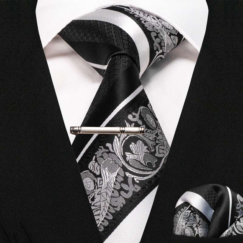 JEMYGINS klasikiniai šilko prabangūs vyriški kaklaraiščiai Gėlėti dryžuoti raudoni žalia kaklaraiščiai Paisley kaklaraištis kišeninis kvadratinis komplektas vyriškas vestuvių vakarėlio kaklaraištis