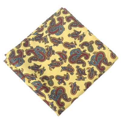 Patrat de buzunar de 32 cm, cu imprimeu de mătase, din raion
