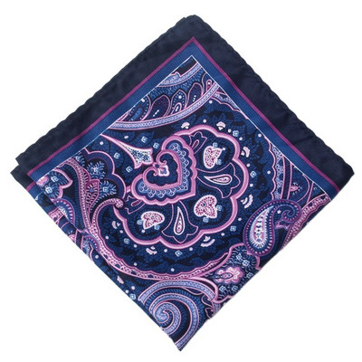 Patrat de buzunar de 32 cm, cu imprimeu de mătase, din raion