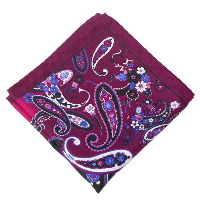 Patrat de buzunar de 32 cm, cu imprimeu de mătase, din raion