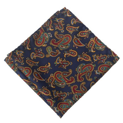 Patrat de buzunar de 32 cm, cu imprimeu de mătase, din raion