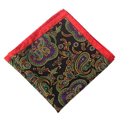 Patrat de buzunar de 32 cm, cu imprimeu de mătase, din raion