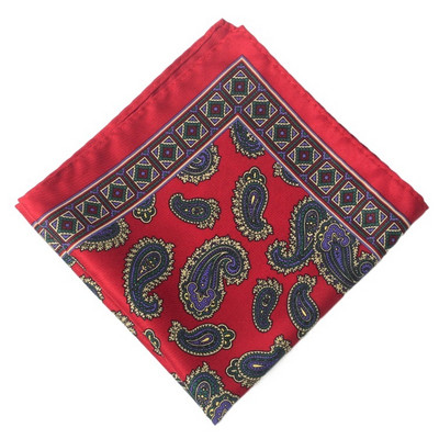 Patrat de buzunar de 32 cm, cu imprimeu de mătase, din raion
