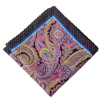 Patrat de buzunar de 32 cm, cu imprimeu de mătase, din raion