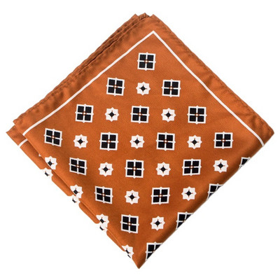 Patrat de buzunar de 32 cm, cu imprimeu de mătase, din raion