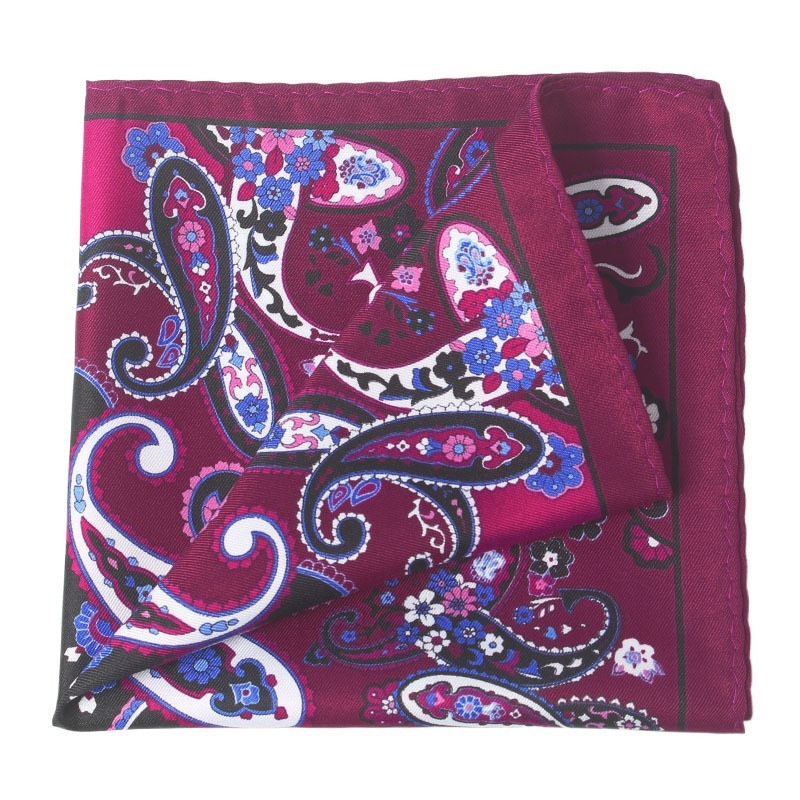 Patrat de buzunar de 32 cm, cu imprimeu de mătase, din raion