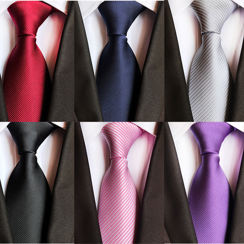 Класическа модна копринена вратовръзка на карирани райета Едноцветна зелена оранжева червена вратовръзка на точки за мъже Бизнес парти Сватба Официални 8 см вратовръзки